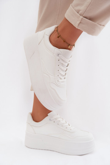 Women's Sneakers With Chunky Platform White Feressa