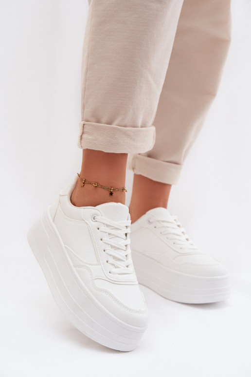 Women's Sneakers With Chunky Platform White Feressa