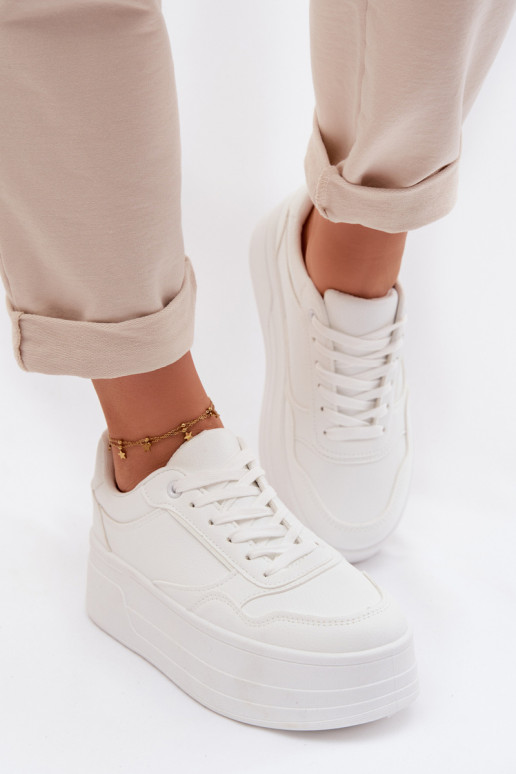 Women's Sneakers With Chunky Platform White Feressa