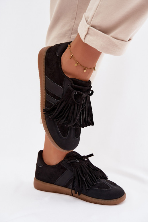 Women's Sneakers With Fringes Black Dorivelle