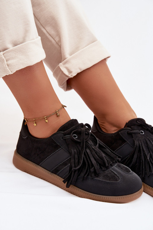 Women's Sneakers With Fringes Black Dorivelle