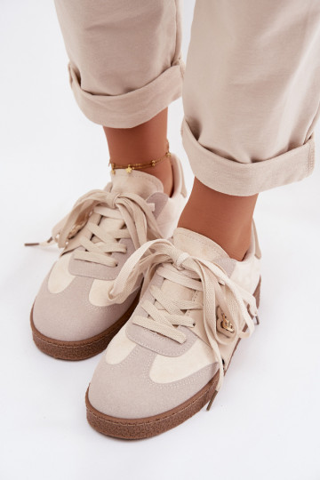 Women's Sneakers With Decorative Detail Beige Kalirina
