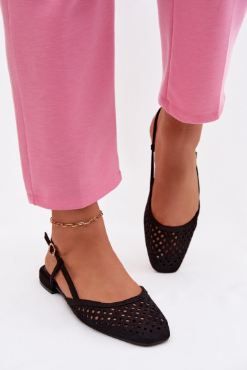 Breathable Eco Suede Black Ballerinas Farivelle 2