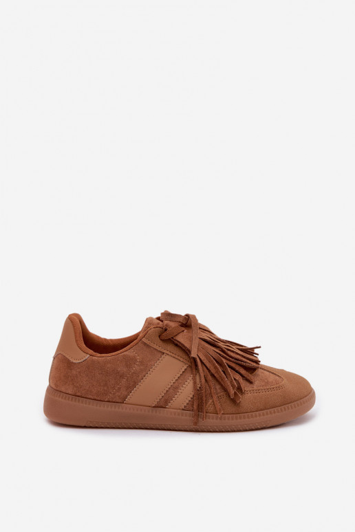 Women's Sneakers With Fringes Camel Dorivelle