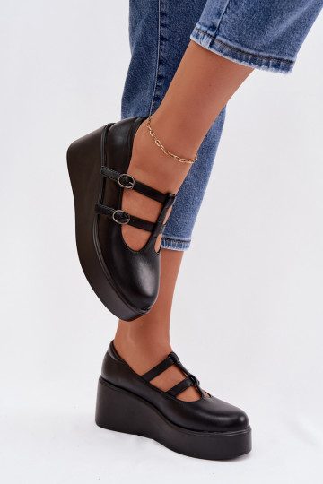 Women's Platform Shoes With Straps Black Jesivelle