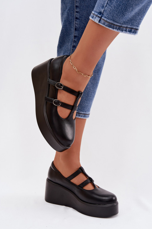 Women's Platform Shoes With Straps Black Jesivelle