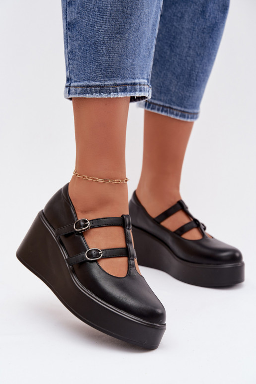 Women's Platform Shoes With Straps Black Jesivelle