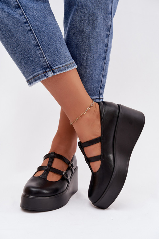 Women's Platform Shoes With Straps Black Jesivelle