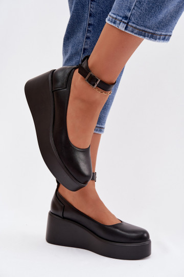 Women's Platform Shoes with Strap Black Belvissa