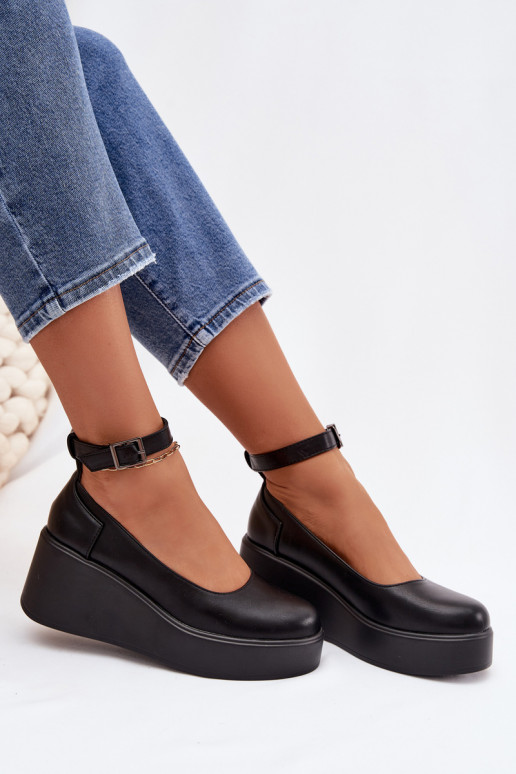 Women's Platform Shoes with Strap Black Belvissa