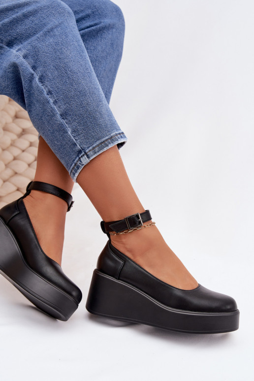 Women's Platform Shoes with Strap Black Belvissa