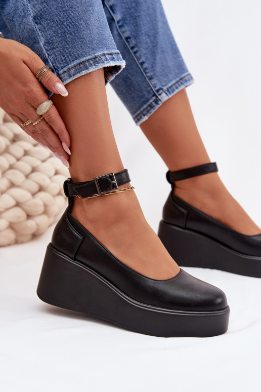 Women's Platform Shoes with Strap Black Belvissa