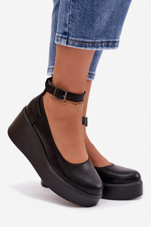 Women's Platform Shoes with Strap Black Belvissa