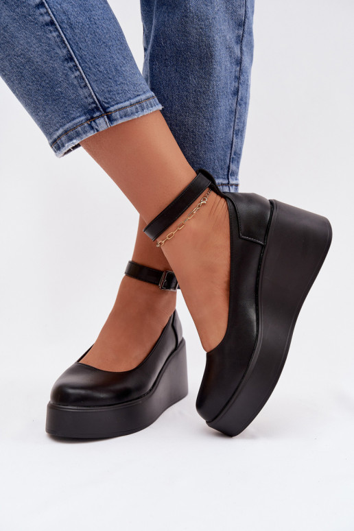 Women's Platform Shoes with Strap Black Belvissa