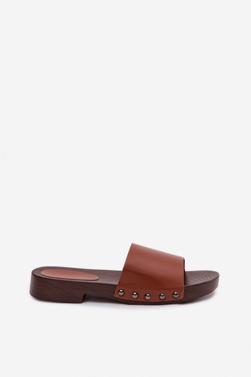 Women's Flat Buckle Sandals Camel Brinalle