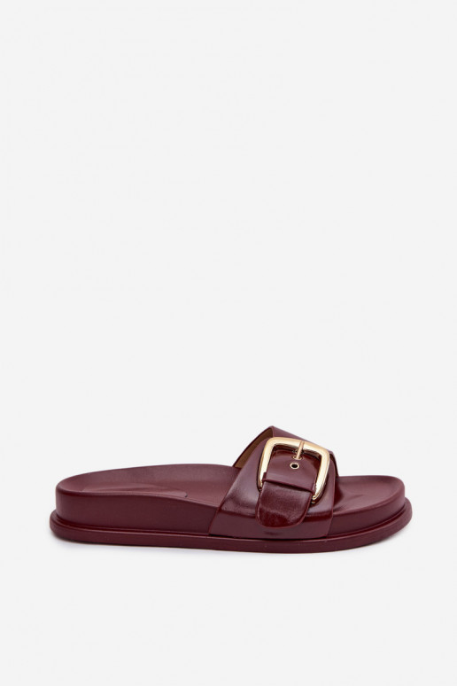 Women's Slip-Ons With Gold Buckle Bordeaux Rosivana