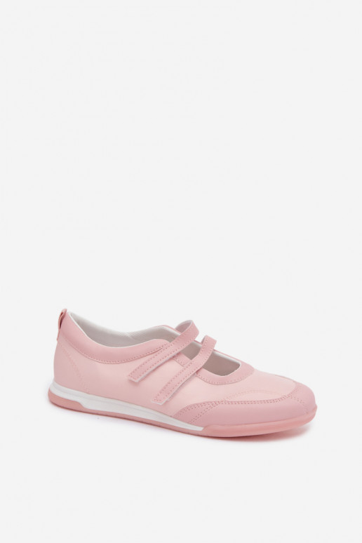 Sporty Women's Ballerinas With Straps Pink Farvessa