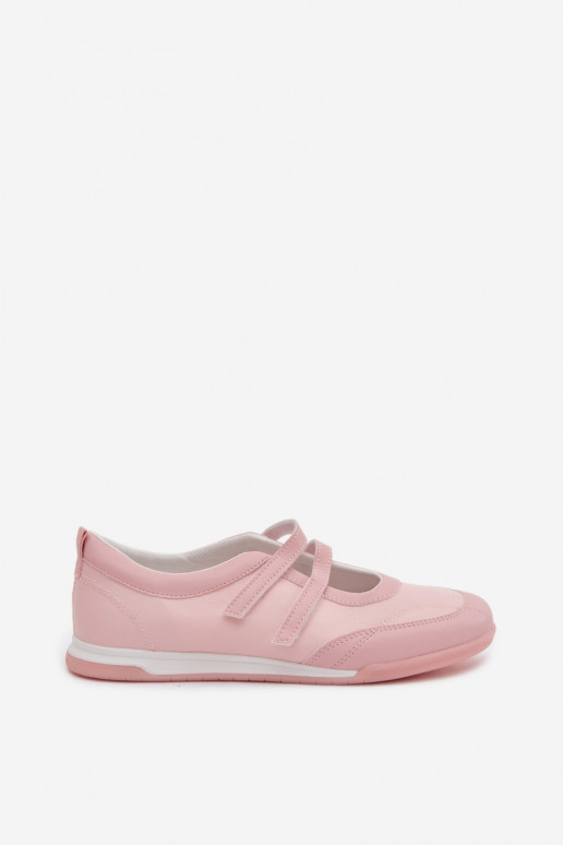 Sporty Women's Ballerinas With Straps Pink Farvessa