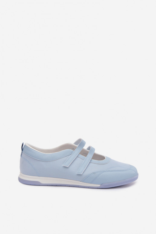 Sporty Women's Ballerinas With Straps Blue Farvessa