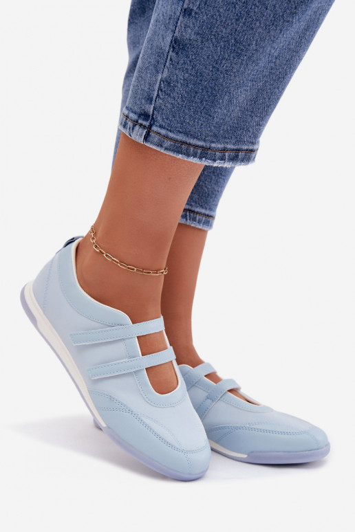 Sporty Women's Ballerinas With Straps Blue Farvessa