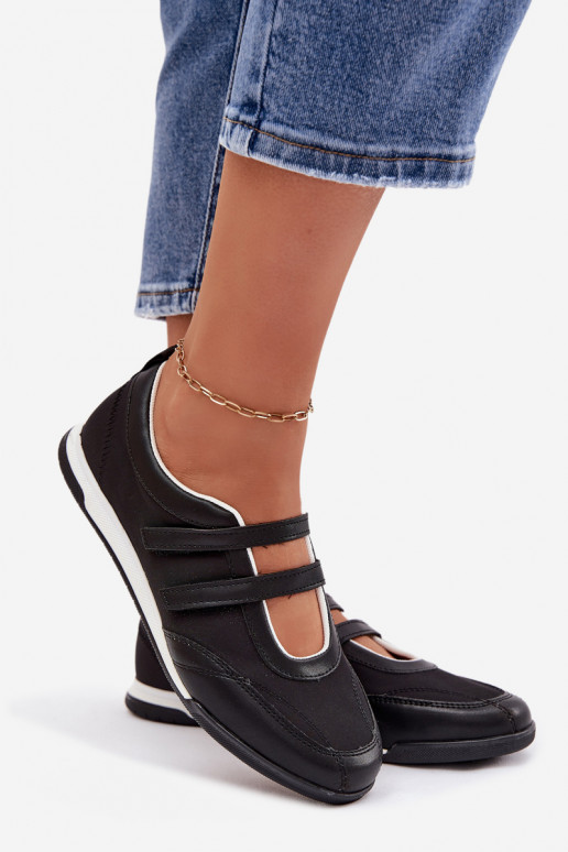 Sporty Women's Ballerinas With Straps Black Farvessa