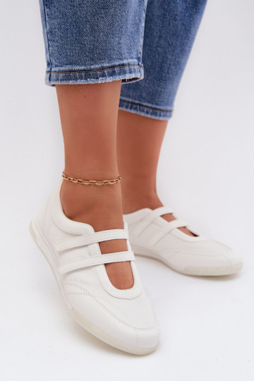 Women's Sport Ballerinas With Straps White Farvessa 2
