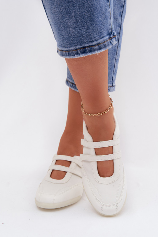 Women's Sport Ballerinas With Straps White Farvessa