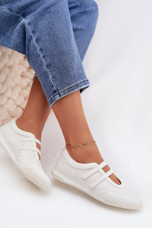 Women's Sport Ballerinas With Straps White Farvessa