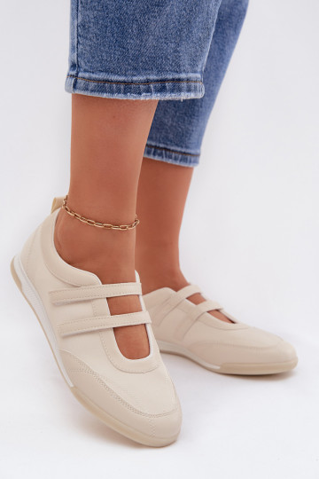 Women's Sports Ballerinas With Straps Beige Farvessa