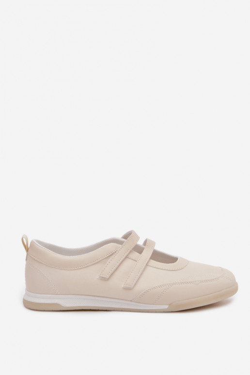 Women's Sports Ballerinas With Straps Beige Farvessa