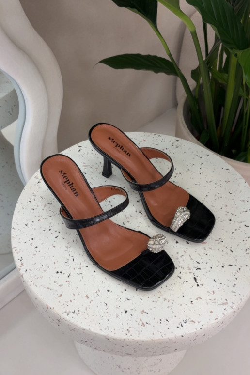 Women's High Heel Sandals With Decorative Detail Black Lorissa