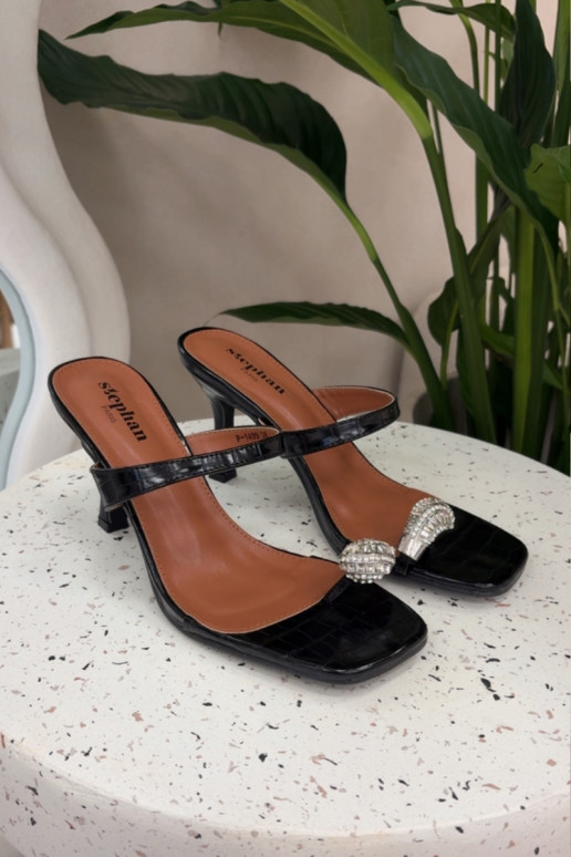 Women's High Heel Sandals With Decorative Detail Black Lorissa