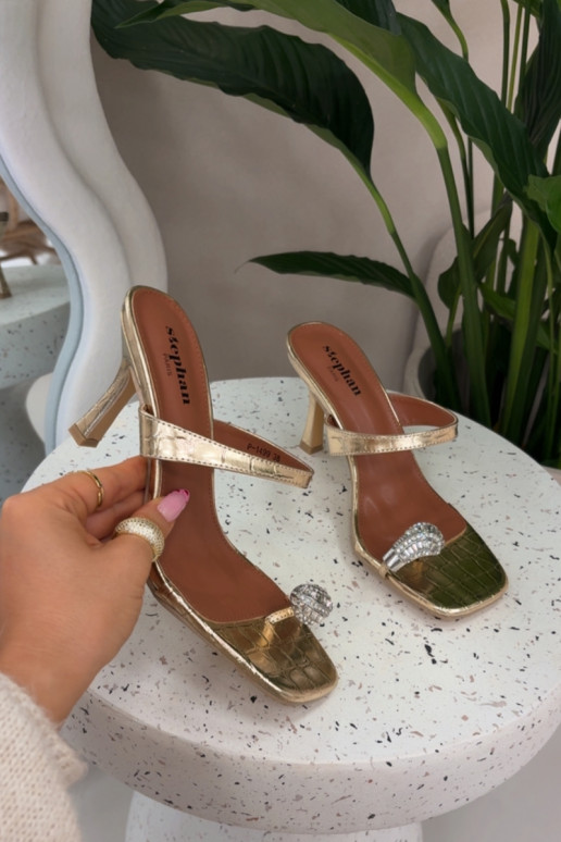 Women's High Heel Sandals With Decorative Detail Gold Lorissa