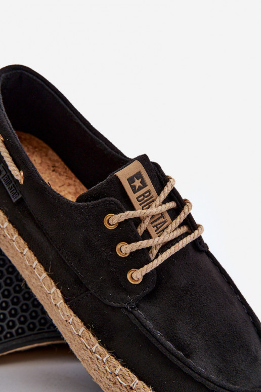 Espadryle Męskie Sznurowane Big Star NN174051 Czarny