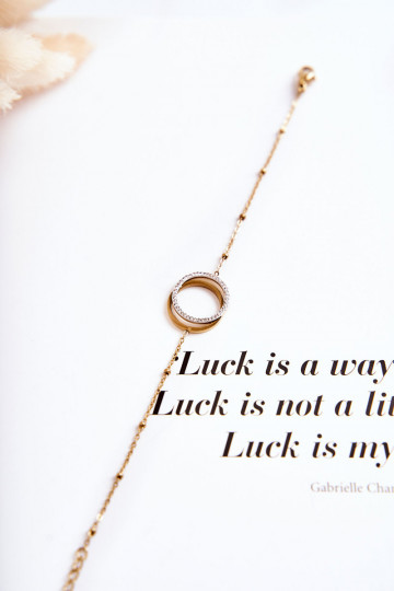 Women's Elegant Bracelet With Ornaments And Cubic Zirconia Gold