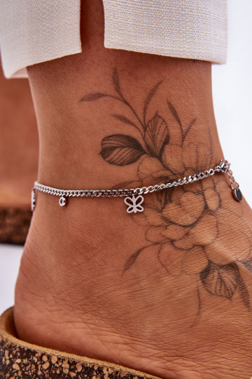 Women's Foot Armor Bracelet Silver