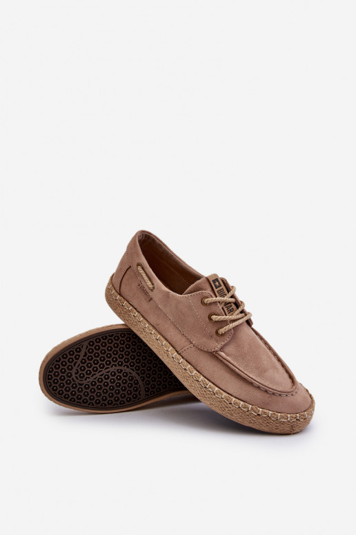 Espadryle Męskie Sznurowane Big Star NN174054 Beżowe