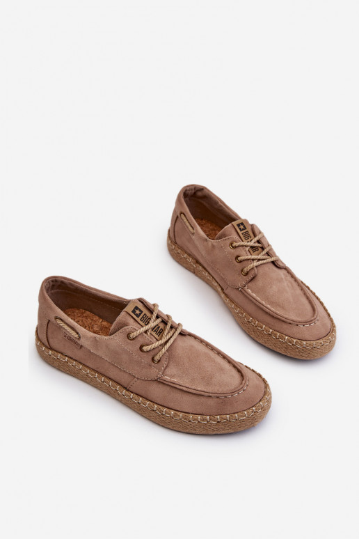 Espadryle Męskie Sznurowane Big Star NN174054 Beżowe