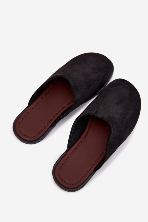Women's Flat Eco Suede Black Slides Veronelle