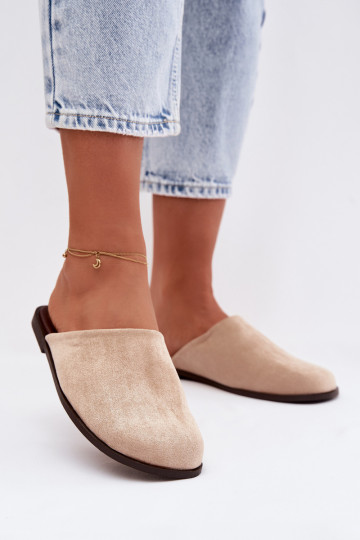 Women's Flat Beige Eco Suede Veronelle