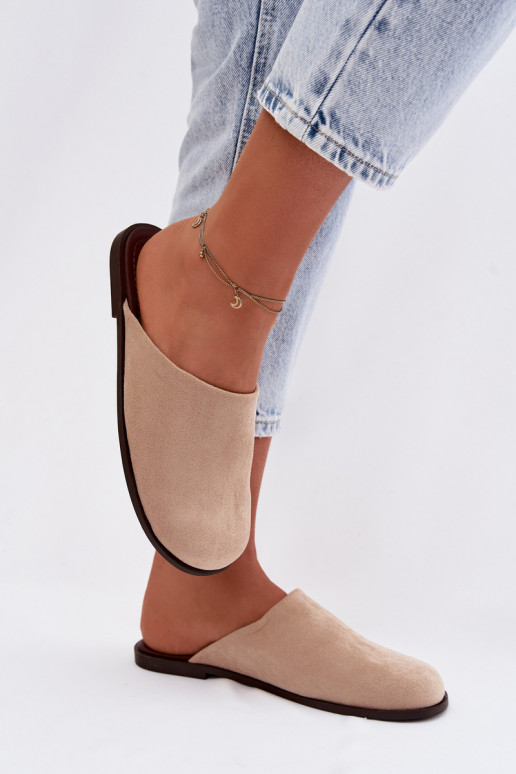 Women's Flat Beige Eco Suede Veronelle