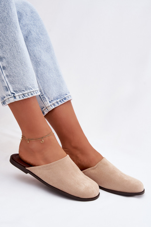 Women's Flat Beige Eco Suede Veronelle