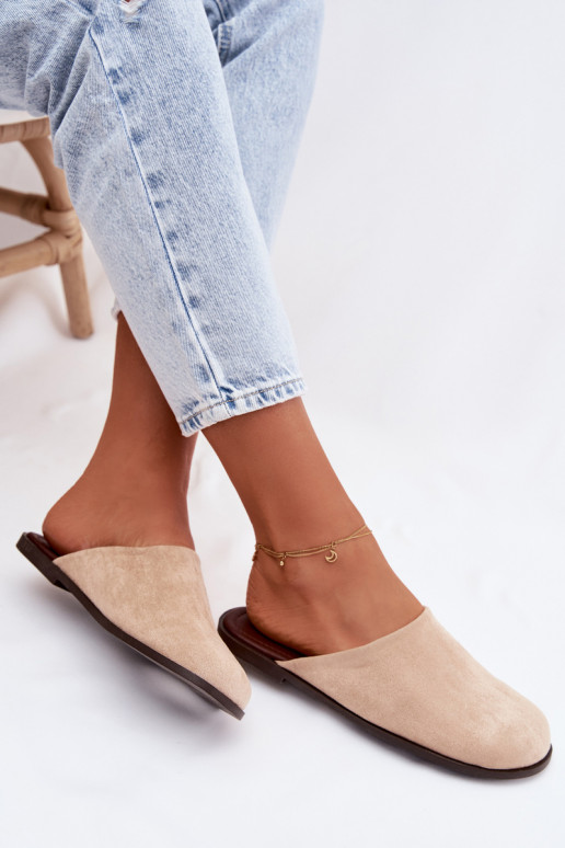 Women's Flat Beige Eco Suede Veronelle