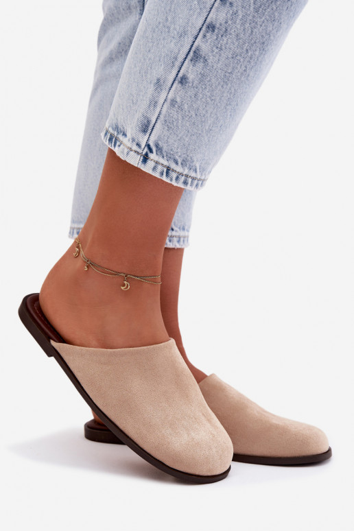 Women's Flat Beige Eco Suede Veronelle