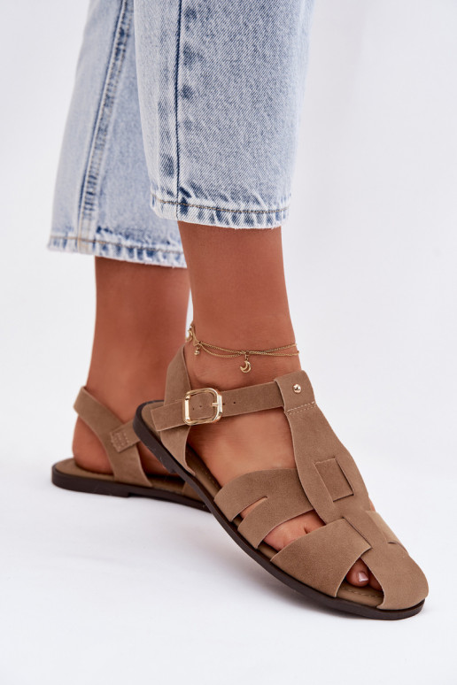 Women's Flat Khaki Roman Sandals Belanessa