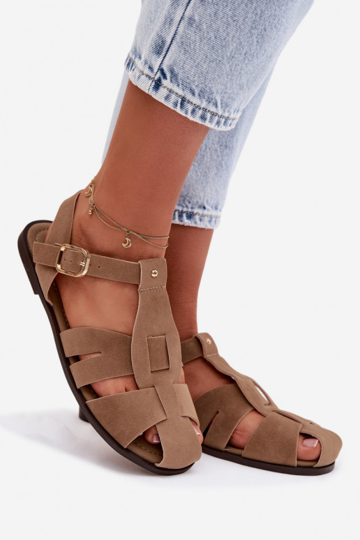 Women's Flat Khaki Roman Sandals Belanessa