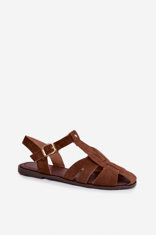 Women's Flat Brown Roman Sandals Belanessa