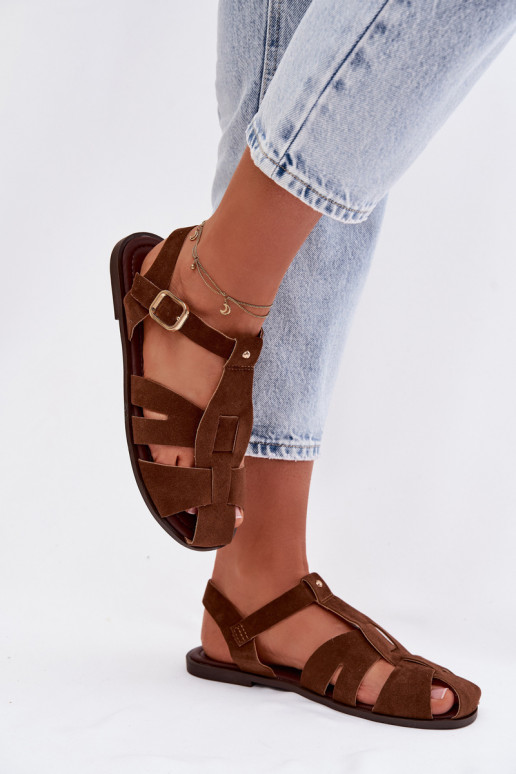Women's Flat Brown Roman Sandals Belanessa