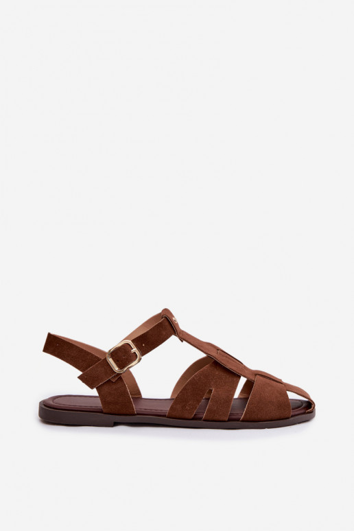 Women's Flat Brown Roman Sandals Belanessa
