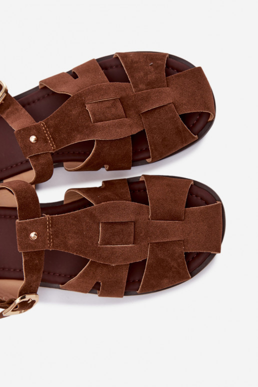 Women's Flat Brown Roman Sandals Belanessa